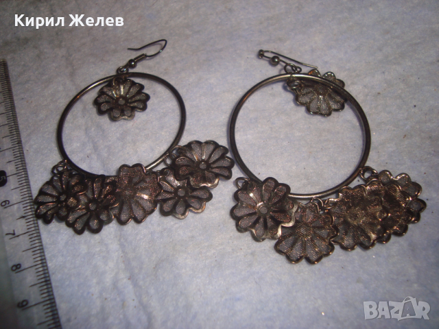 КРАСИВИ ФЛОРАЛНИ ФЕШЪН АРТ ОБЕЦИ МЕТАЛНИ ЛАКИРАНИ ВЕЧЕРЕН НАКИТ 3291, снимка 5 - Обеци - 36512727