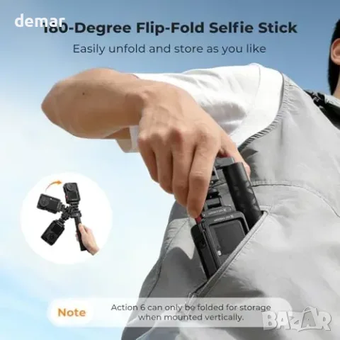 Комплект K&F Concept за DJI Osmo Action 6 със селфи стик, клетка и cold shoe, снимка 3 - Чанти, стативи, аксесоари - 55829695