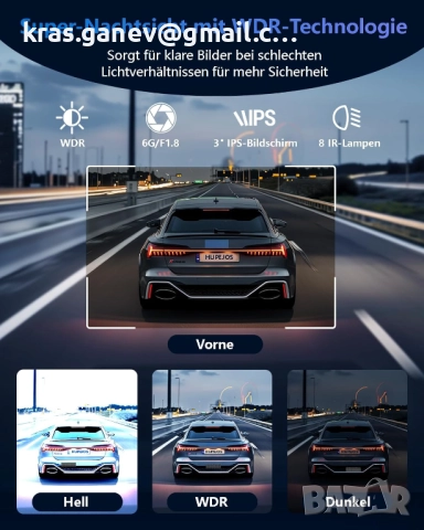 AI видеорегистратор за кола отпред и отзад със 128GB SD карта, снимка 8 - Аксесоари и консумативи - 51751359