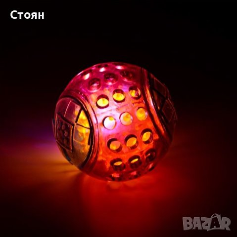 Играчка за куче топка със светлина 7 см, снимка 2 - За кучета - 42354177