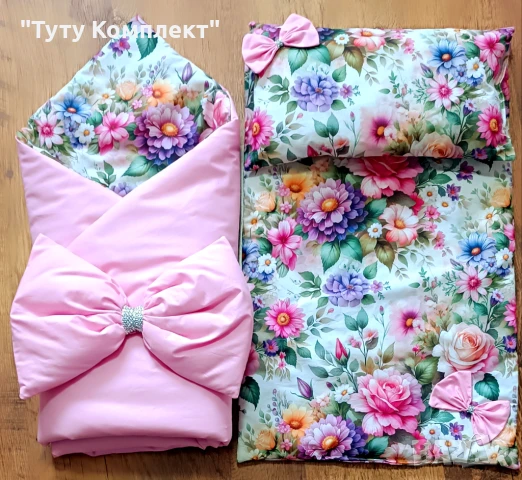 Комплект от памучно портбебе ( одеяло, чувалче),подложка с възглавница, снимка 4 - Спално бельо и завивки - 37954287