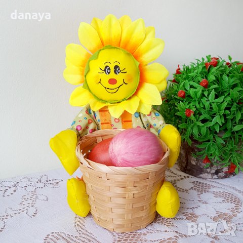 2746 Декоративна кошничка за великденски яйца Слънце, снимка 3 - Декорация за дома - 35879825