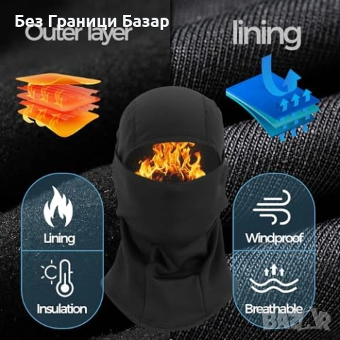 Нова унисекс Зимна ски маска балаклава термо полар за мотор и сноуборд, снимка 3 - Зимни спортове - 53824706