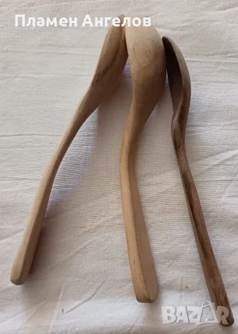 Малки дървени лъжички 3 броя. , снимка 2 - Прибори за хранене, готвене и сервиране - 49576278