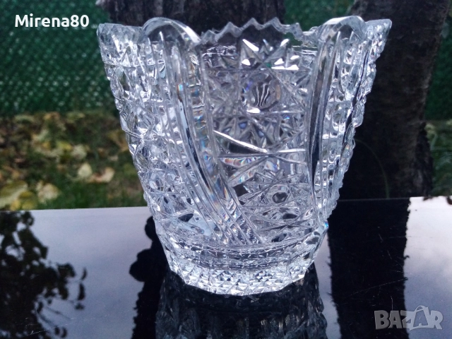 * Bohemia * - кристална ледарка / бонбониера !, снимка 3 - Антикварни и старинни предмети - 52554200