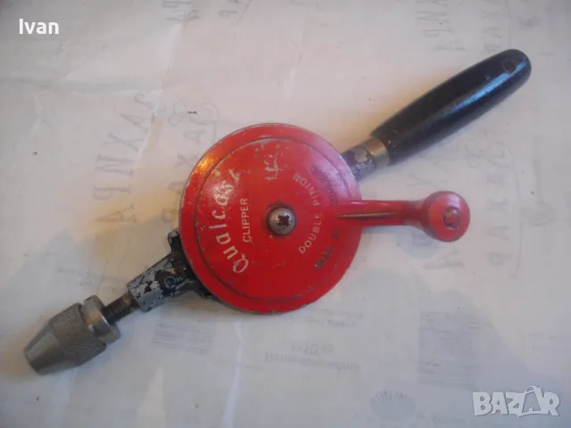 Made in ENGLAND - Qualcast Clipper Bouble Pinion 305мм АНГЛИЙСКИ РЪЧЕН МАТКАП МИНИ ДРЕЛКА БОРМАШИНА 