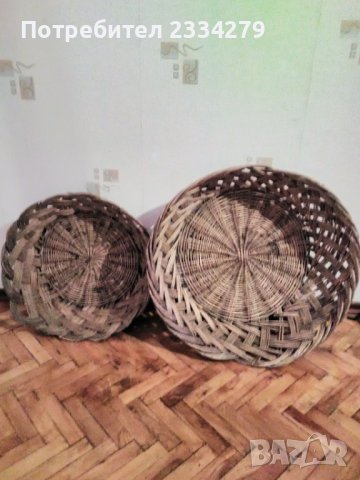 Стари плетени кошници-панери,големи ръчно изплетени, през 40-те години, снимка 2 - Антикварни и старинни предмети - 41898860