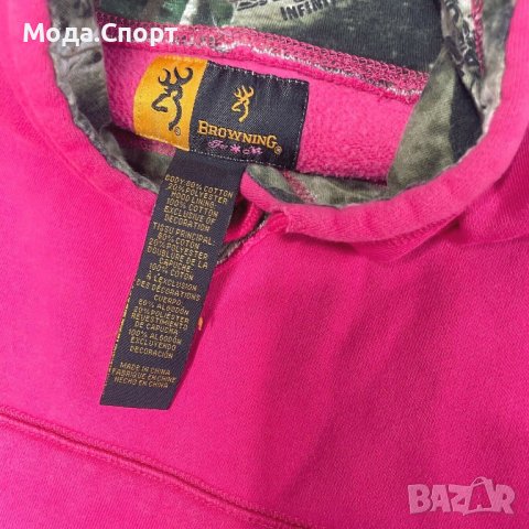 Browning Buckmark Hoodie Оригинален Суичър Ватиран Подплата Полар Като Нов (L), снимка 5 - Суичъри - 38737720