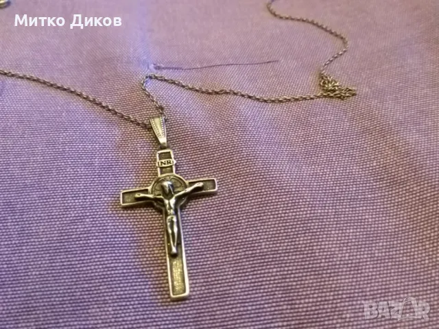 Сребърно кръстче  със синджирче проба 925 12 грама №4, снимка 2 - Колиета, медальони, синджири - 48452544