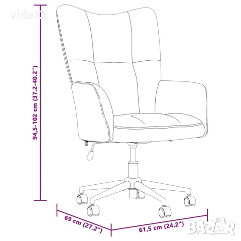 vidaXL Релакс стол, кремаво-бял, кадифе, снимка 8 - Столове - 56146895