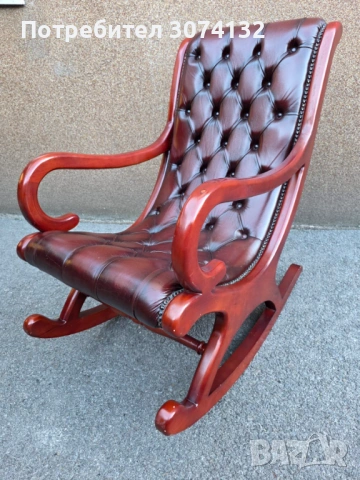 Люлеещ стол в стил Честърфийлд, снимка 4 - Столове - 53711881