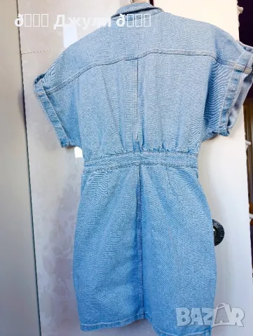 Рокля от светъл деним с джобове, снимка 6 - Рокли - 49391432