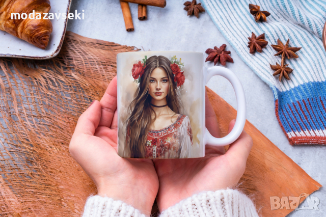 Порцеланови чаши с български народни мотиви, снимка 12 - Чаши - 42843358