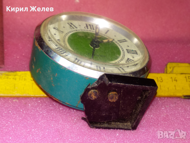 SLAVA MADE in USSR Стар КОЛЕКЦИОНЕРСКИ Механичен РУСКИ БУДИЛНИК с РИМСКИ ЦИФЕРБЛАТ СЛАВА СССР 28660, снимка 4 - Антикварни и старинни предмети - 44545637