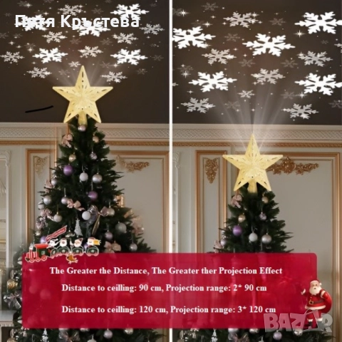 3D прожектор за Елха 6 Визии - Звезда  ТОП ПРОДУКТ ЗА 2025, снимка 3 - Декорация за дома - 52645951