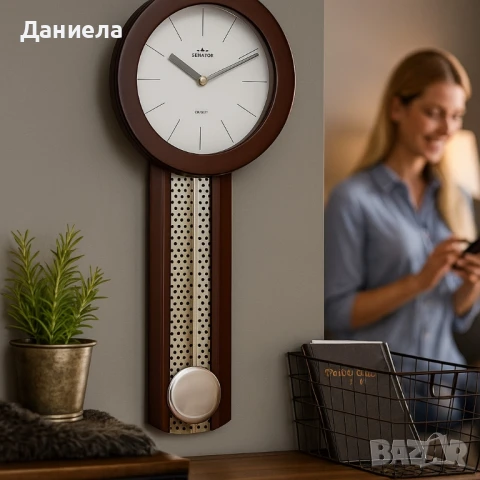 Елегантен стенен часовник с махало Senator – прецизност и стил за вашия дом или офис, снимка 2 - Други стоки за дома - 51331736