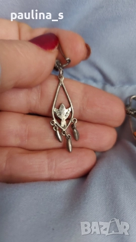 Два различни чифта / Етно винтидж сребърни обеци проба 925 , снимка 16 - Обеци - 40828681