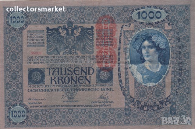 1000 крони 1902, Австро-Унгария, снимка 1 - Нумизматика и бонистика - 38972617