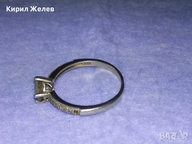 СКЪПОЦЕНЕН НЕЖЕН СРЕБЪРЕН ПРЪСТЕН СРЕБРО 925 с БЛЕСТЯЩ ФАСЕТИРАН ЛАБОРАТОРЕН МОЙСАНИТ иЦИРКОНИ 40103, снимка 9 - Пръстени - 42644124