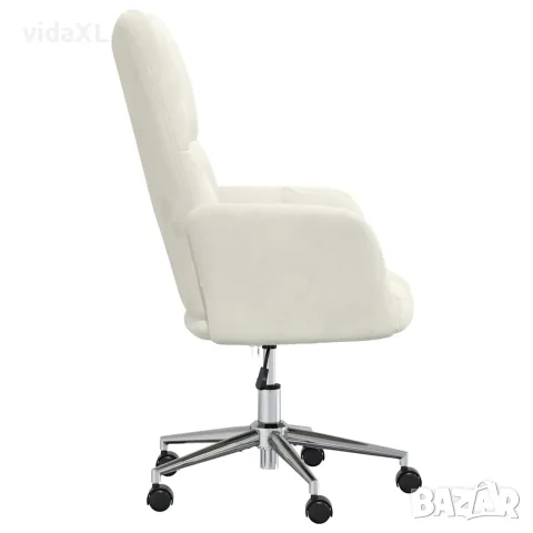 vidaXL Релакс стол, кремаво-бял, кадифе, снимка 4 - Столове - 56146895