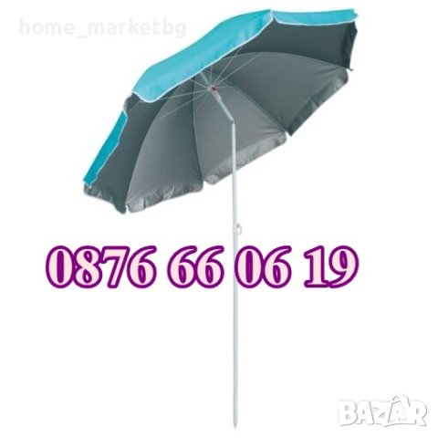 Плажен чадър с УВ защита ф 200 мм с ветрозащитен клапан, чадър за плаж с UV защита, снимка 1 - Градински мебели, декорация  - 41456493