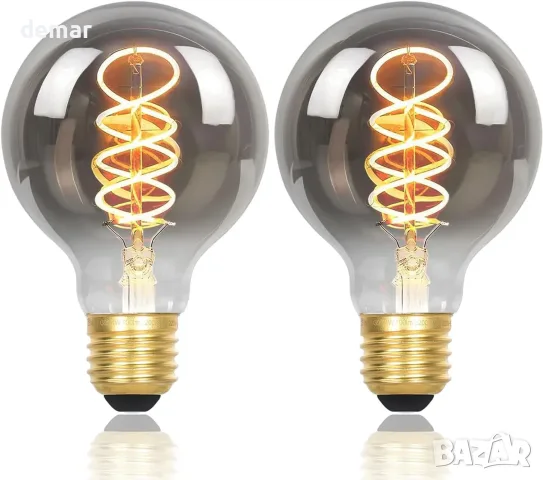 Комплект 2 димируеми LED крушки Едисон E27, 6 W, 2700 K, опушено стъкло