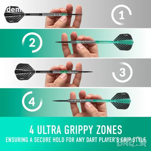 Harrows NX Elite, комплект дартс с накрайник от 90% волфрамова стомана, 26 гр, пакет от 17 бр., снимка 3 - Дартс - 49515707