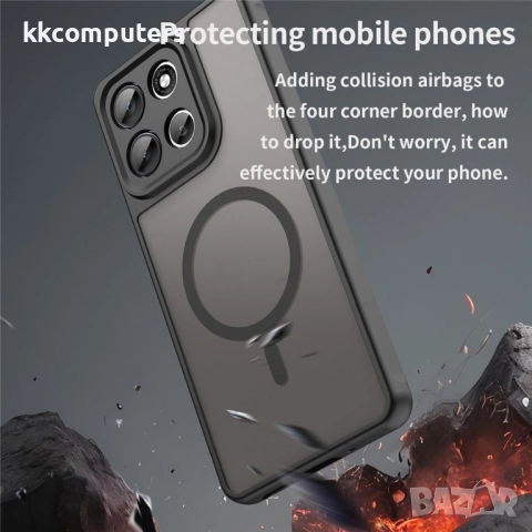 Motorola Moto G86 5G / Power 5G Калъф с MagSafe и Протектор - Удароустойчив, Черен, Тъмносин, Зелен,, снимка 6 - Калъфи, кейсове - 51940981