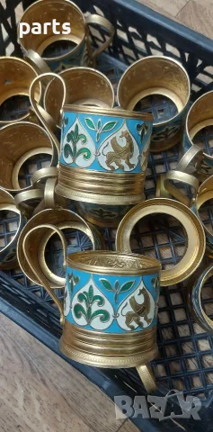 Стари Руски Поставки за Чаши 6бр., снимка 5 - Чаши - 56248237