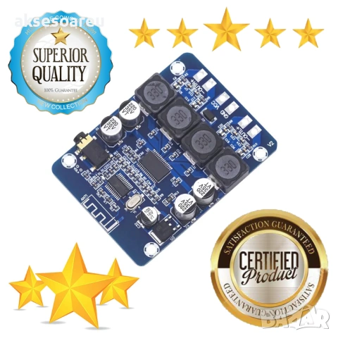 Висококачествен 2x45W 12V 24V Стерео Hi-Fi аудио Bluetooth Цифров усилвател Клас D мощен и компактен, снимка 6 - Ресийвъри, усилватели, смесителни пултове - 53782566