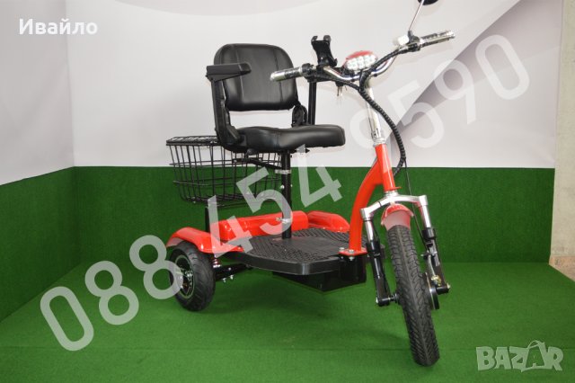 Електрическа триколка A6 LUX – 500W, снимка 4 - Инвалидни колички - 35567778