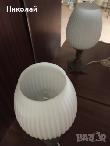 Ретро бронзова лампа, снимка 4 - Антикварни и старинни предмети - 52188146