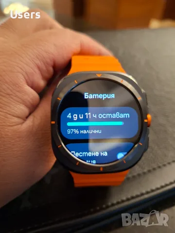 Samsung Galaxy Watch Ultra (2025), 47mm, LTE, Titanium Gray + Orange Band Безжични КАТО НОВ УНИКАЛЕ, снимка 5 - Смарт часовници - 56153332
