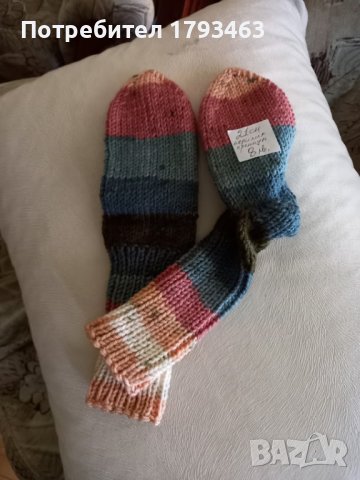 Ръчно плетени детски чорапи, ходило 21 см., снимка 2 - Чорапи - 41767256