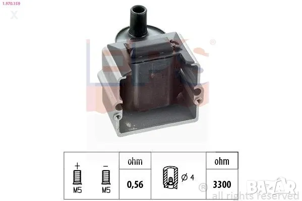 1970159 EPS Запалителна бобина VW Passat B3/B4 / SEAT Toledo / Ibiza / 1988-1999 / OE 867905105A
