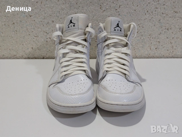 Nike Air Jordan 1 Mid White Snakeskin - 44.5, снимка 7 - Маратонки - 53198113