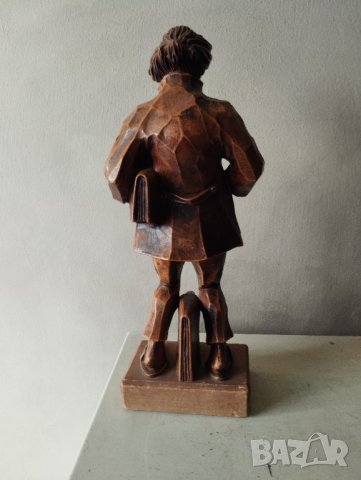 стара дървена статуетка, снимка 4 - Статуетки - 42166039