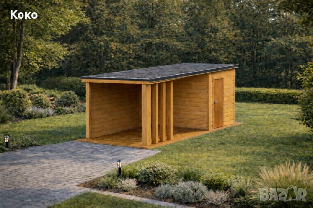 Дървена веранда със сервизно помещение, снимка 2 - Декорация за дома - 52562520