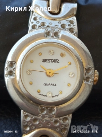 Елегантен дизайн дамски часовник WESTAIR QUARTZ JAPAN MOVT много красив 27681, снимка 2 - Дамски - 51590700