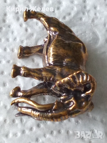 Бронзова фигурка на слон малка  52504, снимка 5 - Колекции - 52589495