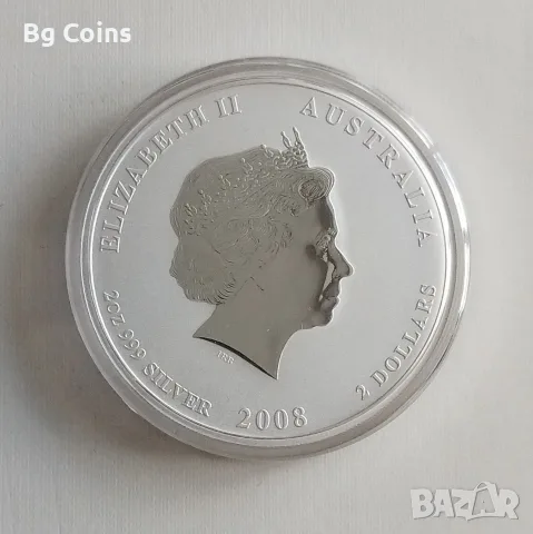 Сребро 2 OZ 2008 Мишка , снимка 2 - Нумизматика и бонистика - 56076010