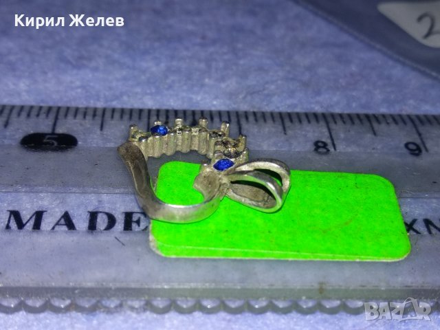 СТАР СЪРЦЕВИДЕН САПФИРЕН СРЕБЪРЕН СРЕБРО 925 МЕДАЛЬОН 34807, снимка 10 - Антикварни и старинни предмети - 40762698