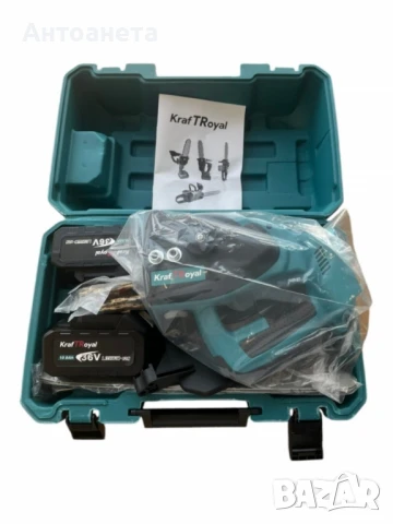 Безчеткова резачка с маслен филтър 30 см.,2 вериги,1 шина,батерии 2х36V,10Ah, снимка 3 - Други инструменти - 51242163