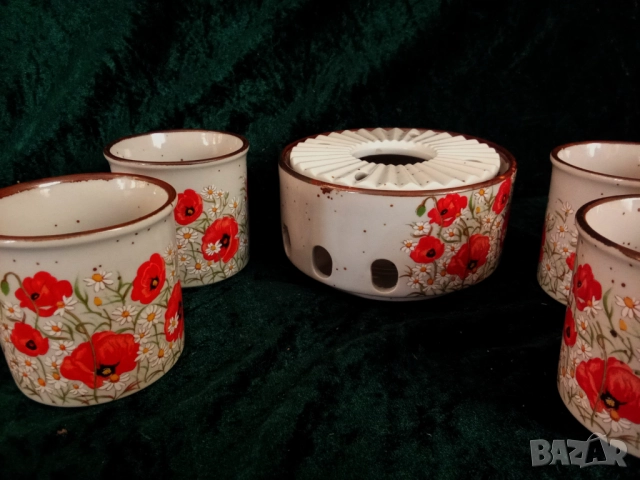 Японски сет керамика за фондю или саке., снимка 7 - Антикварни и старинни предмети - 51464864