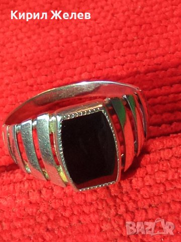 Стар СССР СКЪПОЦЕНЕН с ЧЕРЕН ОНИКС АЖУРЕН СРЕБЪРЕН ПРЪСТЕН с ПЕЧАТ за СРЕБРО 925 и Щемпел УВЮА 38735