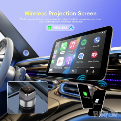 CarPlay, Android Auto, безжичен, AI Box,  за кола, Навигация, за автомобил, USB Car Play, снимка 4 - Аксесоари и консумативи - 53848012