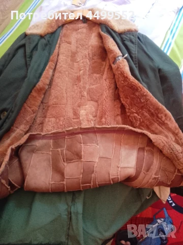 Шуба от импрегниран шлиферен плат със сваляща се подплата от агнешка кожа , снимка 6 - Якета - 51074985