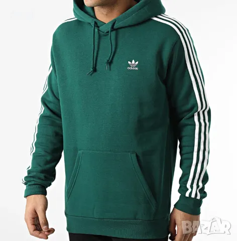 Зимен суитчер adidas green / тениска adidas originals RED 