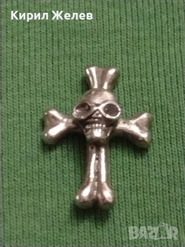 Сребрист метален кръст с череп 💀 дизайнерски модел 37365, снимка 4 - Други - 40413439