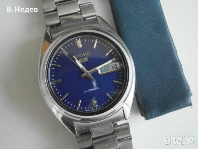 SEIKO 5, automatic, cal 7009 / 3040, Japan, син ЦБ! TOP!, снимка 1